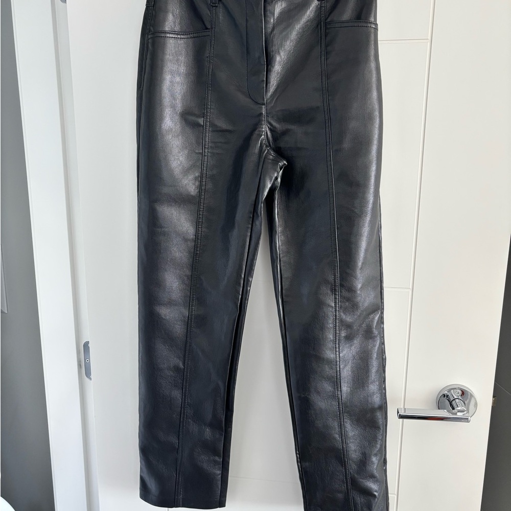 Aritzia- Melina Black Leather Pants from